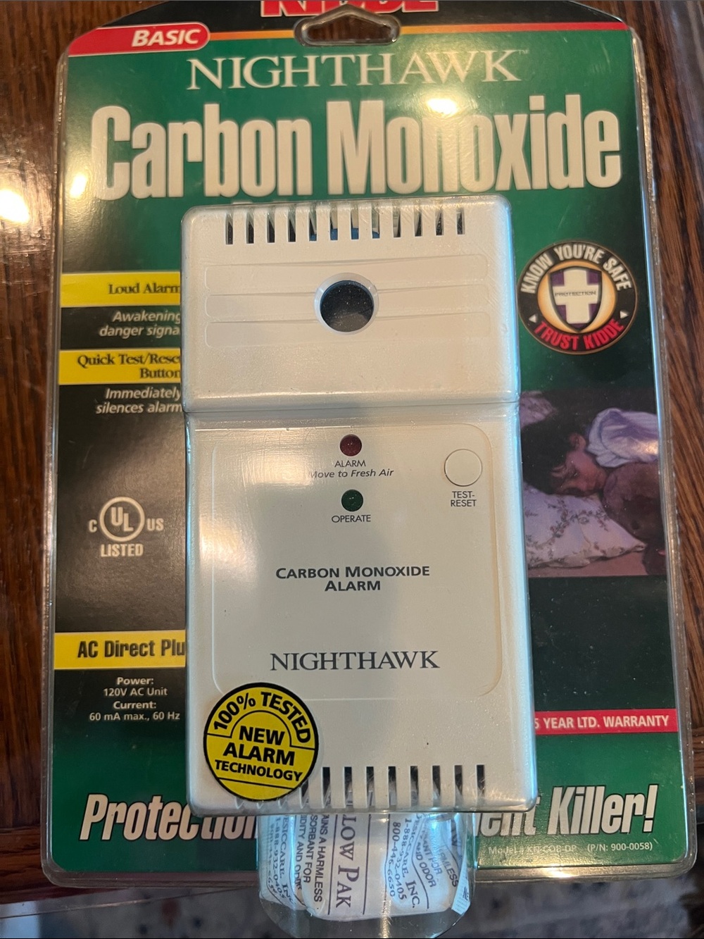 White Carbon Monoxide Alarm - Plug-In